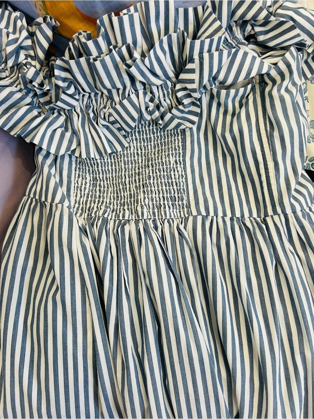 Abercrombie Off-the-Shoulder Striped Midi Dress – Size M - Picture 5 of 8
